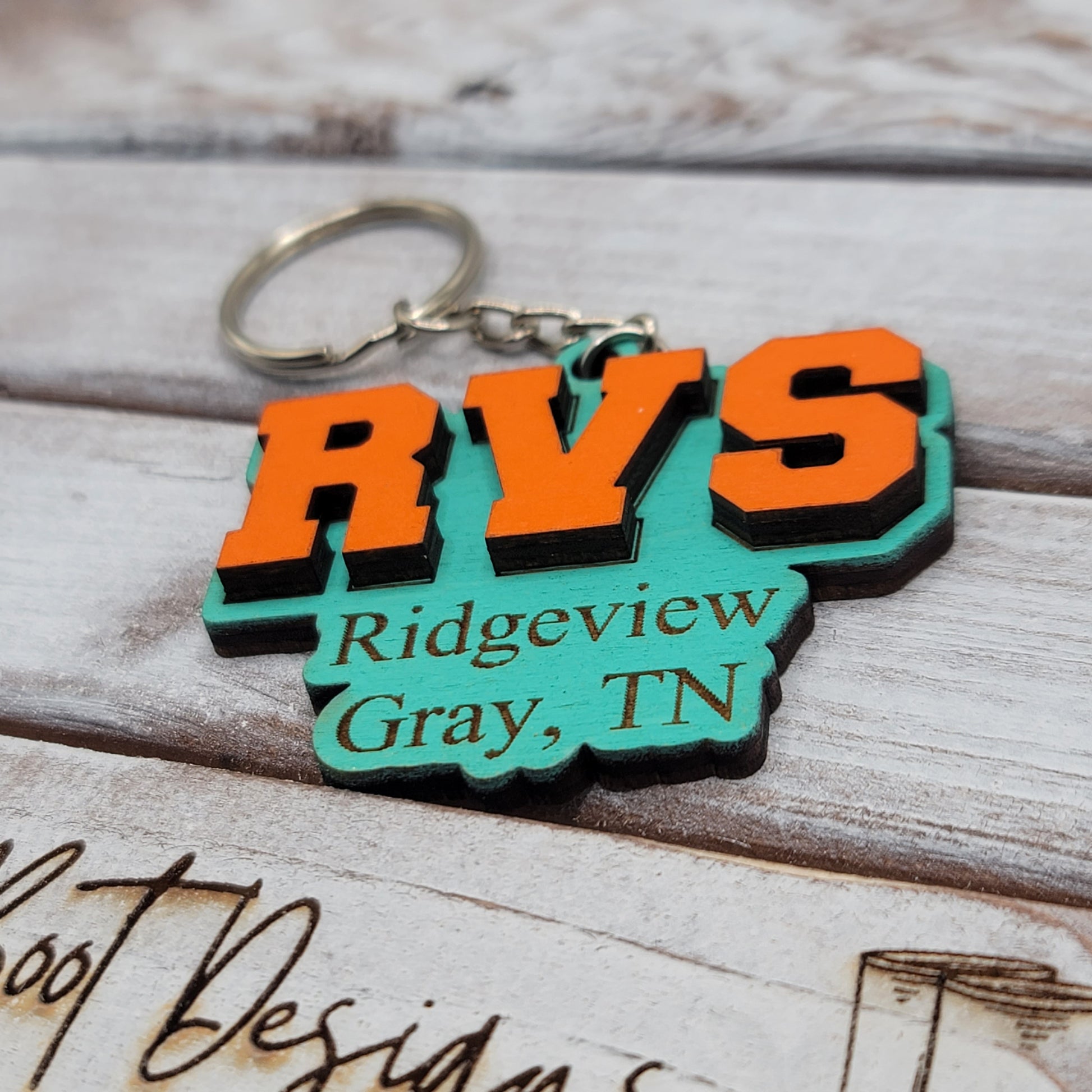 Ridgeview RVS Keychain Blue Boot Designs