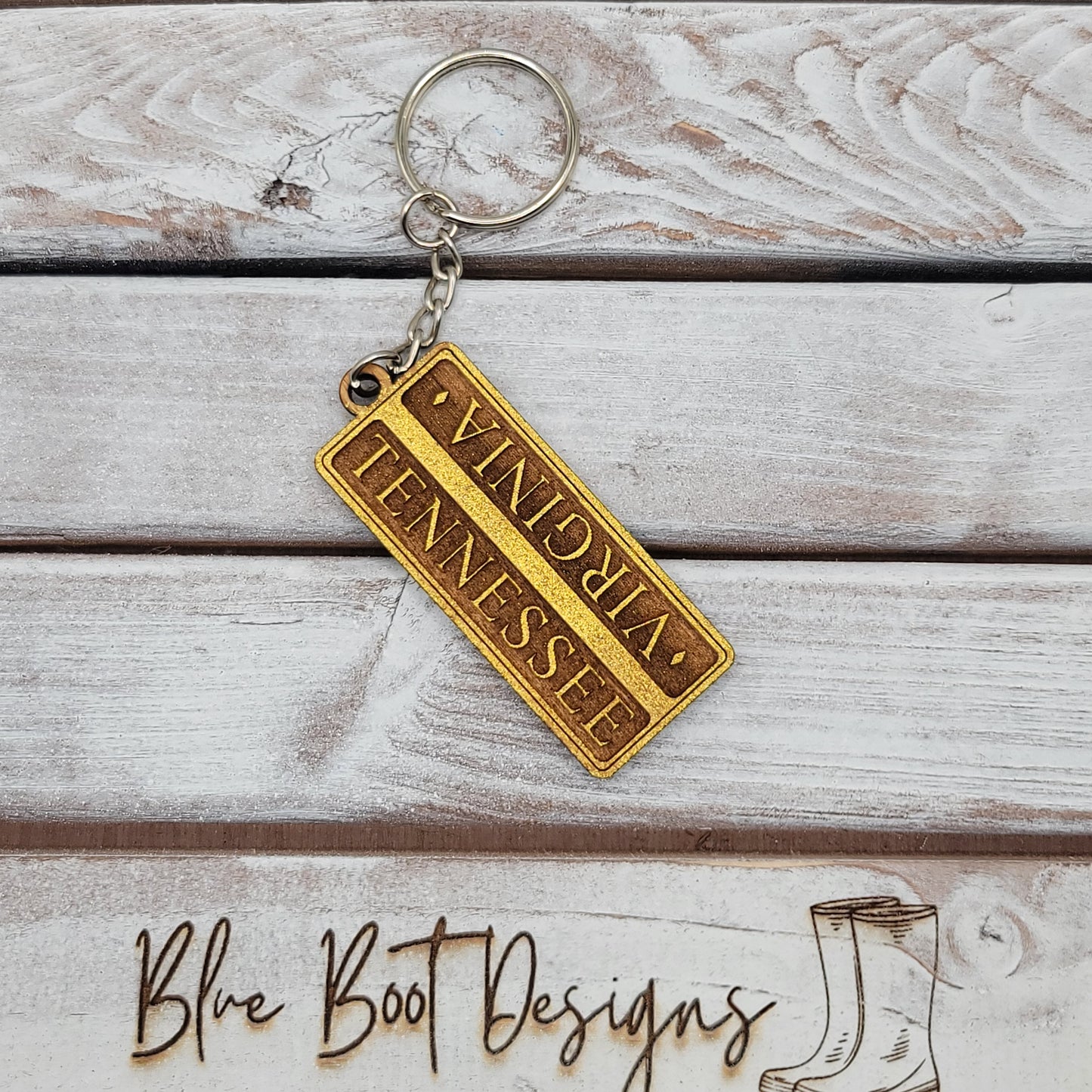 State Street Plaque Keychain