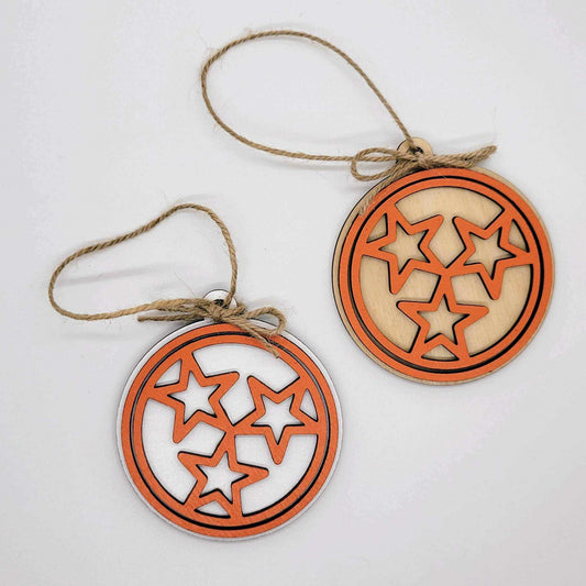 Orange Tennessee Tri-Star Ornament
