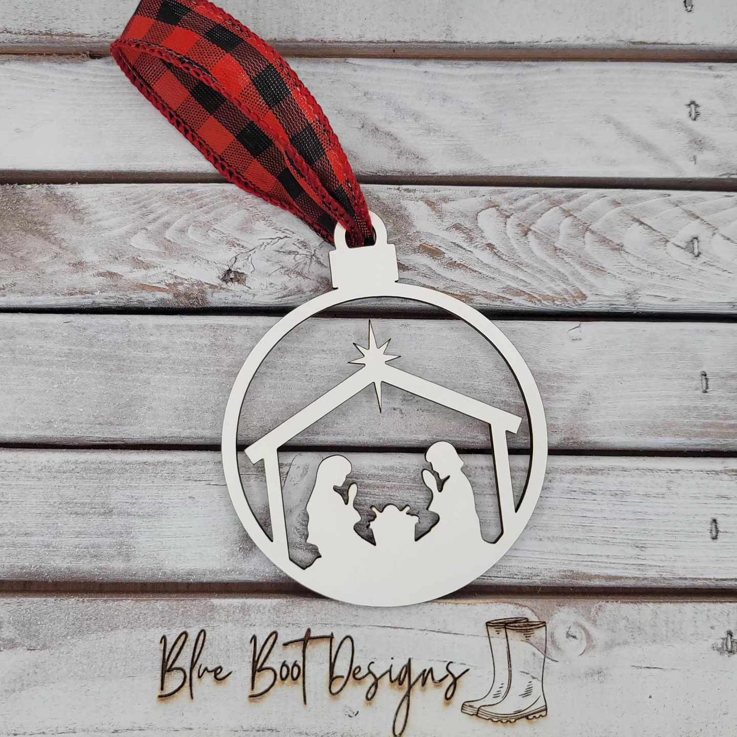 Baby in a Manger Christmas ornament