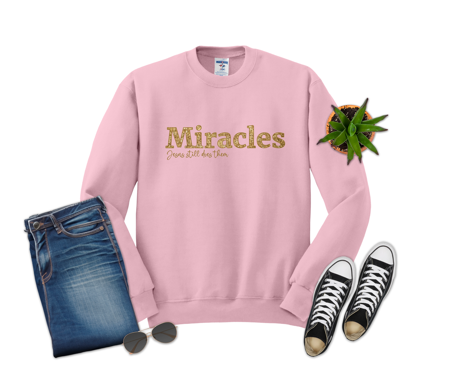 Miracles, Jesus still does them GOLD Faux Glitter Design